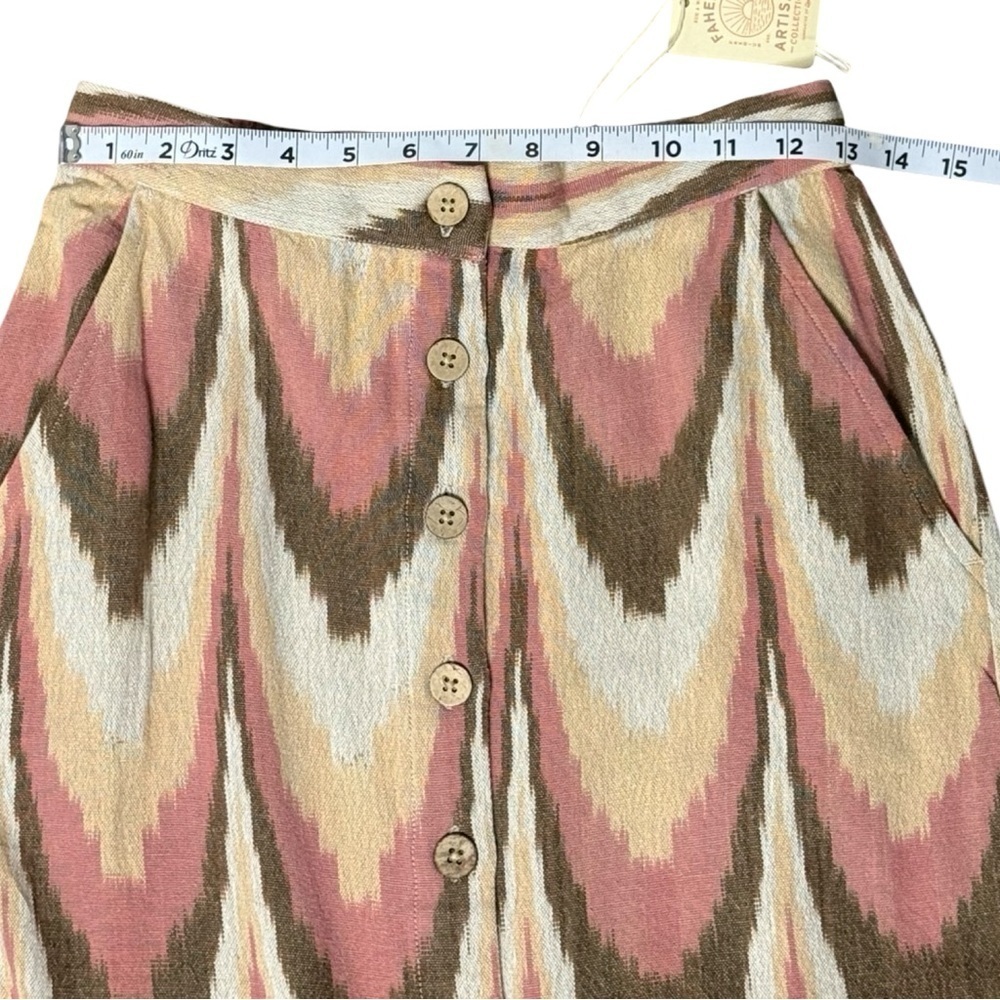 NWT Faherty Whitley Skirt Small Desert Ikat Artisan Midi‎ Pockets Boho Style - Picture 8 of 10